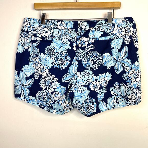 Lilly Pulitzer Callahan Stretch Shorts Bouquet All Day Low Tide Navy womens 12 - Picture 7 of 14